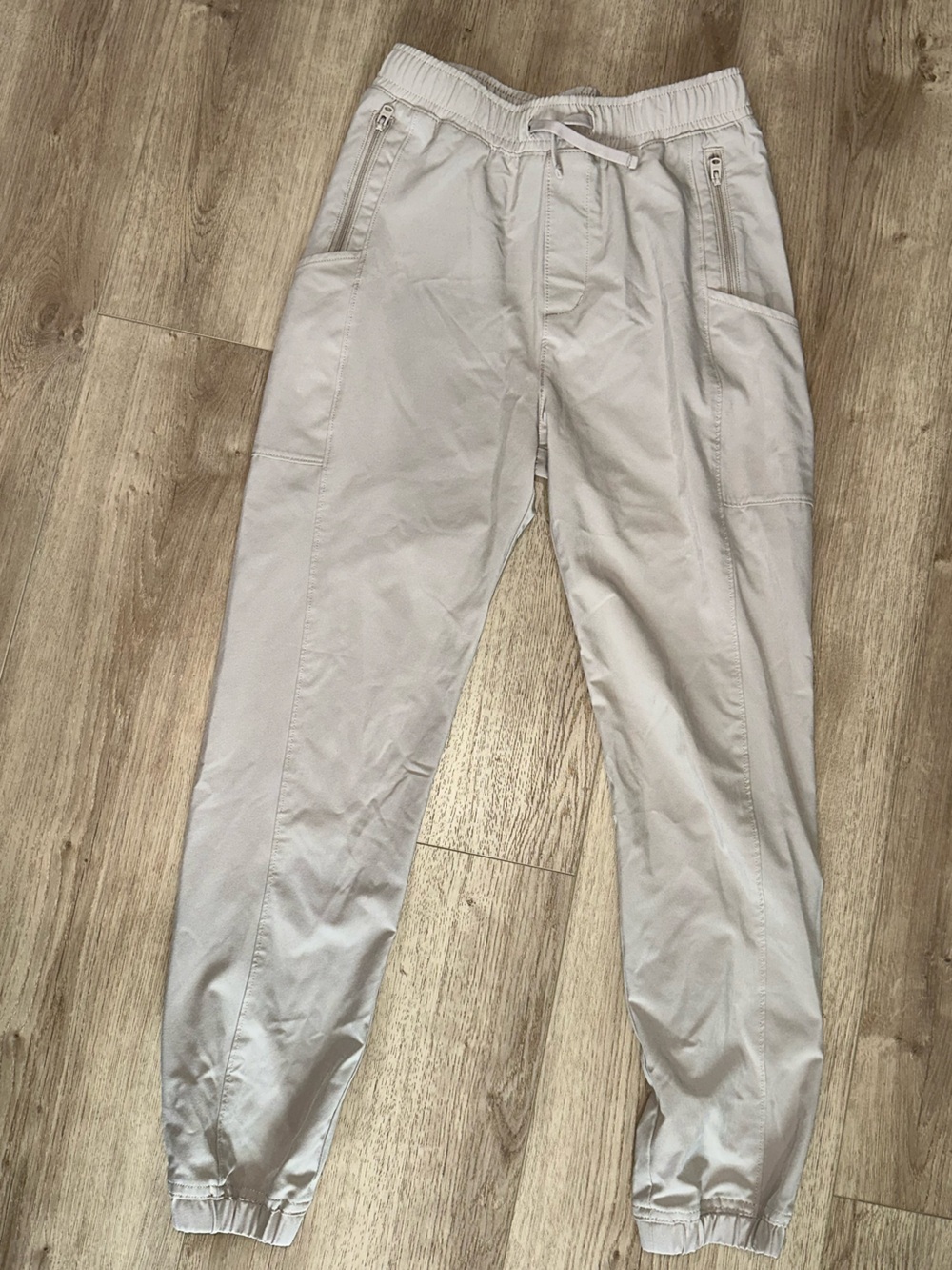 Abercrombie & Fitch Light Gray Kids Jogger Pants with Zipper Pockets